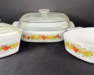 Vintage Corning Ware Spice Of Life La Marjolaine Casserole Dishes