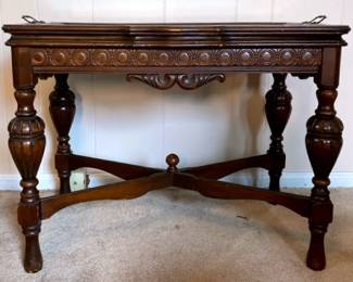Vintage French Style Coffee Table With Removable Glass Top Tray