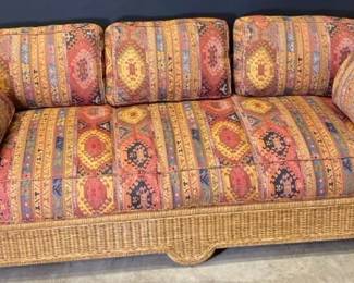 De La Rosa Bohemian Flared Wickerrattan Sofa With South