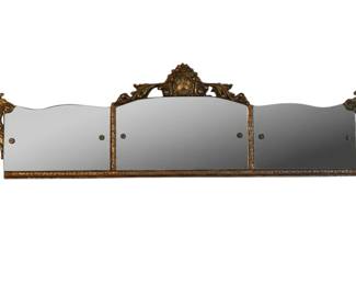 263 - Vintage Gold Wood 3-Part Mirror - 16 x 50