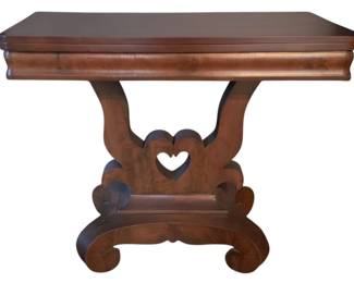 264 - Flip Top Mahogany Gaming Table (Description): 29 x 36 x 18