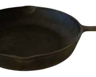 242 - Cast Iron Skillet No. 8 10.625" Round (Description): Cast iron skillet, No. 8. Measures 10 5/8"  round.