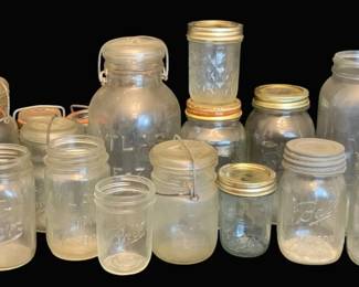 507 - Clear Glass Mason Jars, assorted sizes
