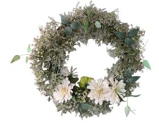 6 - Wreath 20" round (Description): Decorative wreath measuring 20 inches round.