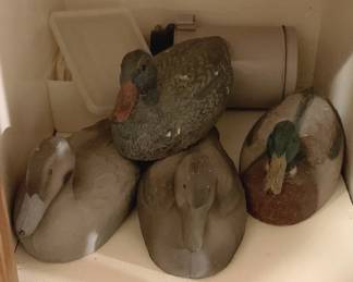 201 - Cabinet Lot Plastic Duck Decoys & More