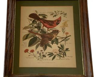 648 - Framed Print 16"x13" (Description): A framed print measuring 16 inches by 13  inches. The print is presented in a wooden  frame with a green mat.
