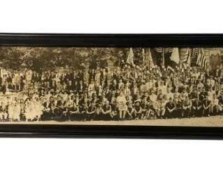 782 - Framed Print 9"x41.25" (Description): Framed print measuring 9 inches by 41.25  inches. The piece features a black frame  surrounding what appears to be a panoramic  photograph.