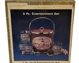 954 - Quail Entertainment Set, Ice Bucket & Glasses