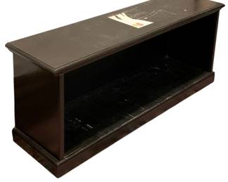 686 - Wood Storage Bench 18"x42"x11.25" (Description): A wood shelf stand with an open front design.  Measures 18" x 42" x 11.25".