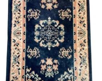 107 - Regency Throw Rug 2"x4' (Description): Regency style rug featuring a decorative  design. Measures 2" x 4'.