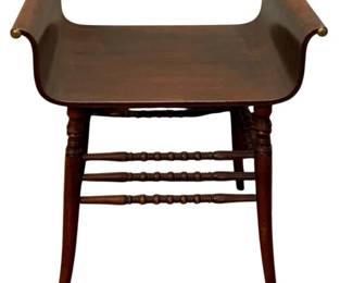 700 - Vintage Bentwood Vanity Stool w/bobbin turned legs (Description): 23"x23"x15"
