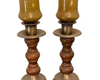 619 - Pair of Candleholders 13.5" Tall