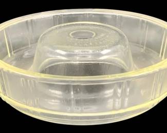 364 - Vintage Glasbake Queen Anne Glass Bundt Cake Pan (Description): 2.5 x 9