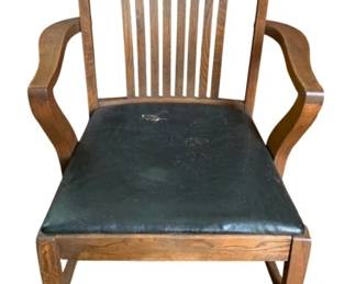 39 - Vintage Armchair 39"x24"x20" (Description): Chair measuring 39 inches tall by 24 inches  wide by 20 inches deep.