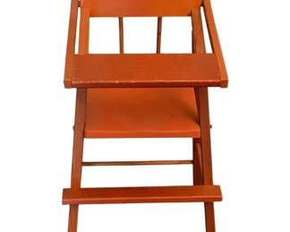 148 - Wood Doll Highchair 24.5"x10.5"x11.5"