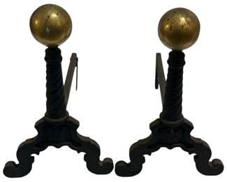 947 - Pair of Andirons - 16 x 15 x 10