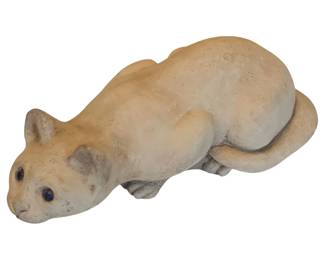 157 - Concrete Cat figure made in England - 6"x15"x7"