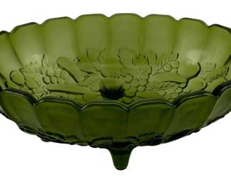 428 - Vtg Footed Oval Centerpiece Bowl "Harvest Grape" (Description): 4.5"x12"x8.5"