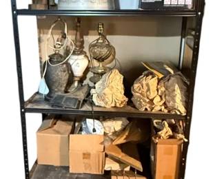 1019 - Metal Shelf w/ assorted items on shelves only (Description): 72 x 36 x 16