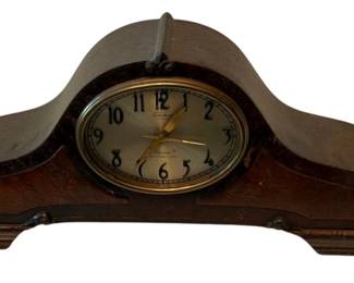 1046 - Telechron Revere Mantle Clock (Description): 10.5 x 20.5 x 5.25 Used as is electric/electronic/mechanical  item. No guarantee all components, untested.