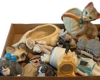 655 - Assorted Items (Description): Tray lot of assorted items including ceramic  figurines, decorative pieces, and  collectibles.
