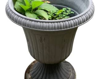 17 - Plastic Planter 18"x14" (Description): Plastic planter in a classic urn style  design. Measures 18 inches by 14 inches.