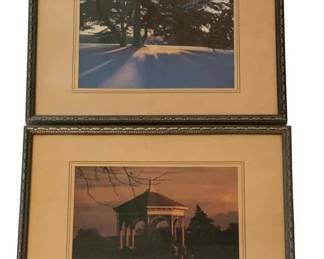 175 - 2 Framed Prints 10.5"x14.5" (Description): A two-piece set of framed prints. Each  measures 10 1/2 inches by 14.5 inches.