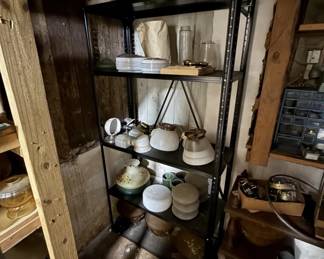 1037 - Metal Shelf w/ contents - 71 x 36 x 16