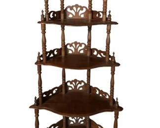 262 - 5 Tier Wood Corner What Not Shelf - 55 x 27 x 15