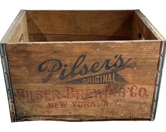 1044 - Pilser's Brewing Co. Wooden Crate (Description): 11 x 17 x 12.5