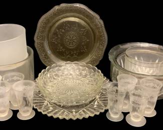 496 - Assorted Glass Items (Description): A lot of assorted glass items including  various decorative and functional pieces.