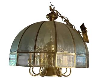 1034 - Vintage Hanging Light Fixture - 15 x 23 (Description): Used as is electric/electronic/mechanical  item. No guarantee all components, untested.