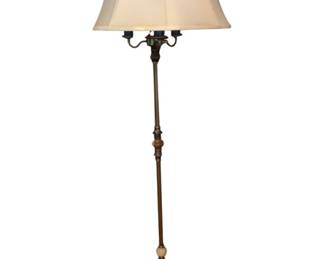 265 - Vintage Floor Lamp w/ Shade - 60" Tall (Description): Used as is electric/electronic/mechanical  item. No guarantee all components, untested.
