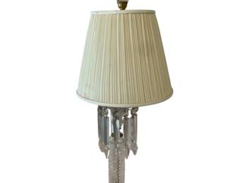 277 - Vintage Glass Prism Lamp - 34" Tall (Description): Used as is electric/electronic/mechanical  item. No guarantee all components, untested.