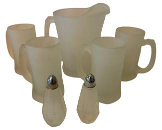301 - Assorted Frosted Glass Items