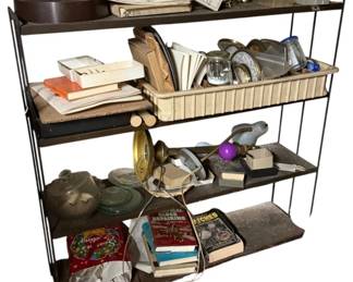 1041 - Metal Shelf w/ contents - 36 x 37 x 9.25