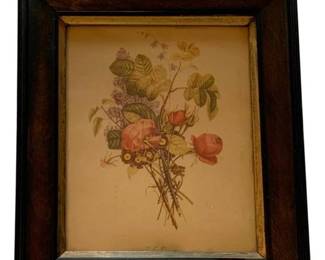 612 - J.L. Prevost Botanical Floral Framed Print 13"x11"