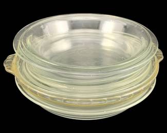 363 - 7 Round Glass Pie Dishes - 9" round
