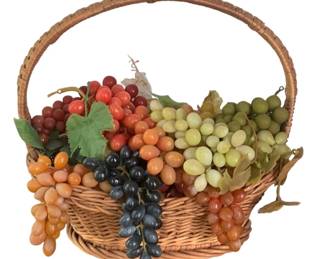 45 - Basket w/ Faux Fruit 12"x12"x9" (Description): Measures 12 inches by 12 inches by 9 inches.