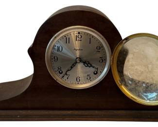 1045 - Ingraham Mantle Clock (Description): 8 x 20.25 x 5.5 Used as is electric/electronic/mechanical  item. No guarantee all components, untested.