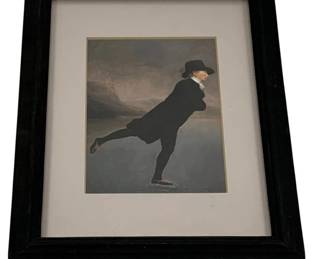 431 - Framed Print 11.25"x8.5" (Description): A framed print measuring 11 1/4 inches by 8.5  inches. The print is presented in a black  frame with cream matting.