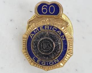 10K GF American Legion 60 Enamel Pin