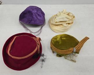 Velvet and Fabric Women's Hats with Veils