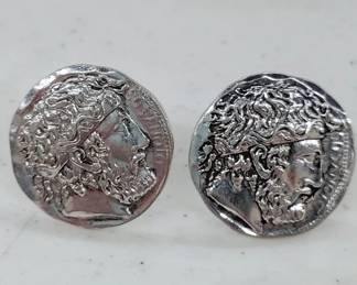 Sterling Silver Greek Cufflinks