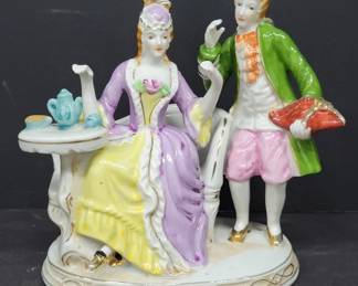 Hand-Painted Porcelain Figurine Couple