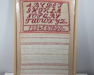 Framed Sampler With Alphabet and Numbers
