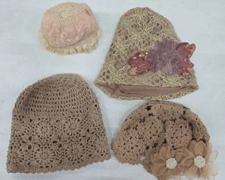 Beige Crochet Hats