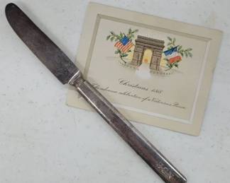 US Navy Knife with 1918 Christmas Card