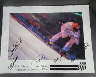 Autographed 1994 U.S. Olympic Ski Team Poster