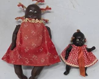 Black Americana Dolls in Red Dresses